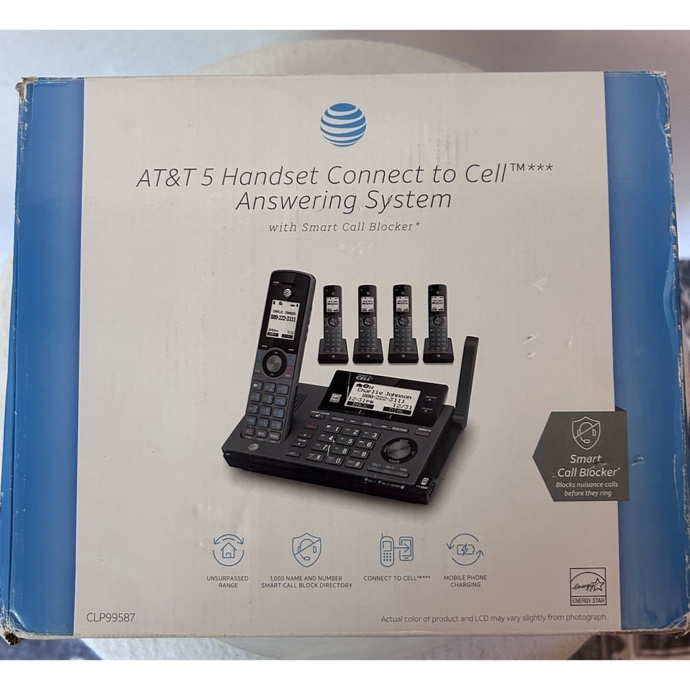 NEW AT&T 5 Handset Connect to Cell Phone System CLP99587
